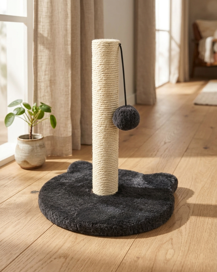 Rascador para gatos con pelota y base