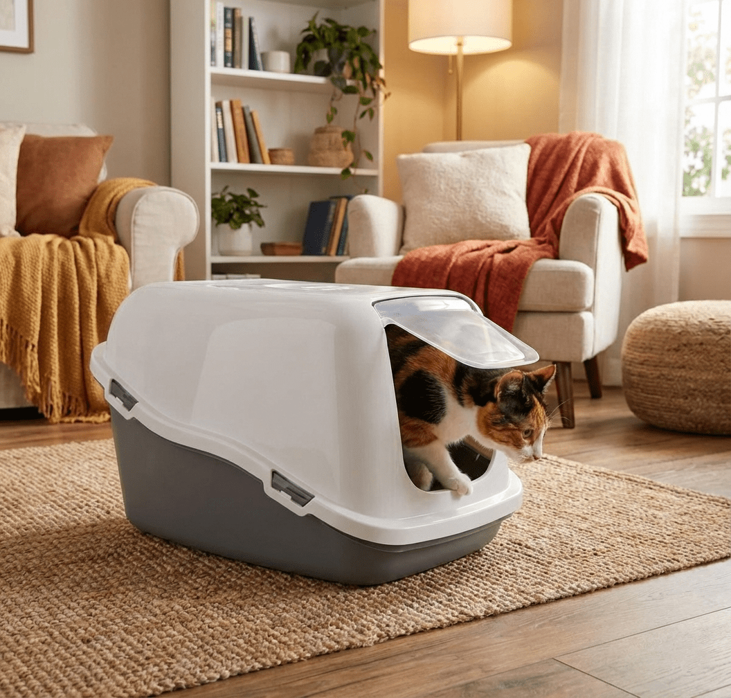 Arenero Cubierto para Gatos (57cm) - Diseño Moderno y Fácil Limpieza - Sweet Home