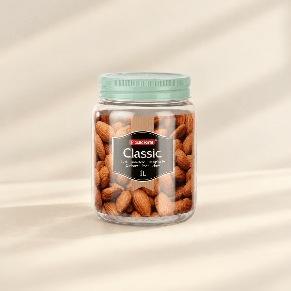 Bote Classic Redondo 1L de PET - PlasticForte Botes de galletas bote - Sweet Home