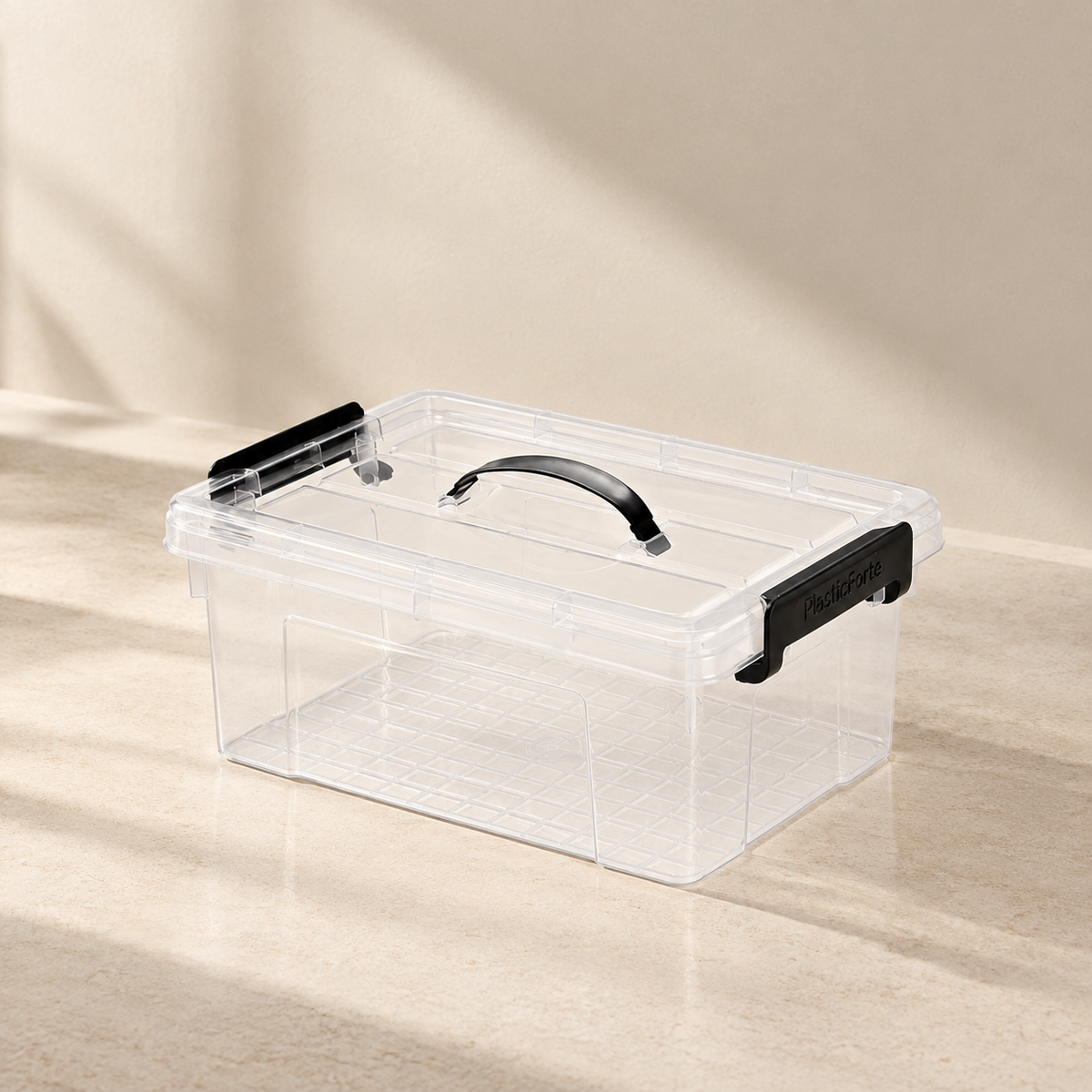 Caja de Almacenaje 8.5L Plastic Forte con Tapa y Asa