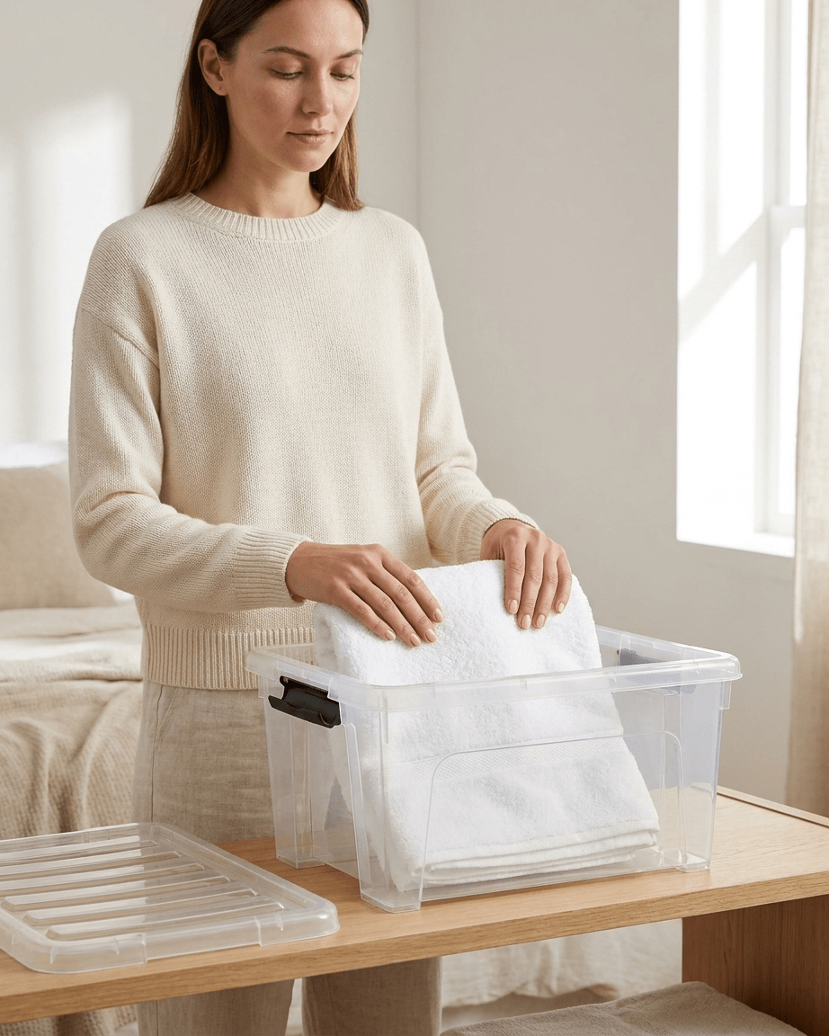 Caja de Almacenaje Klip 16.6L Plastic Forte con Tapa Cajas de plástico almacenaje Caja con Tapa - Sweet Home