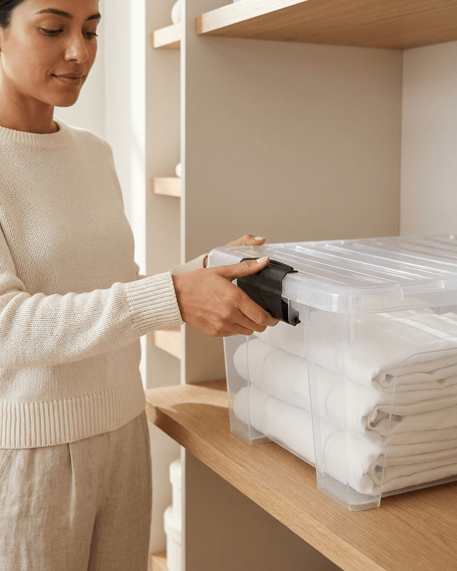 Caja de Almacenaje Klip 16.6L Plastic Forte con Tapa Cajas de plástico almacenaje Caja con Tapa - Sweet Home