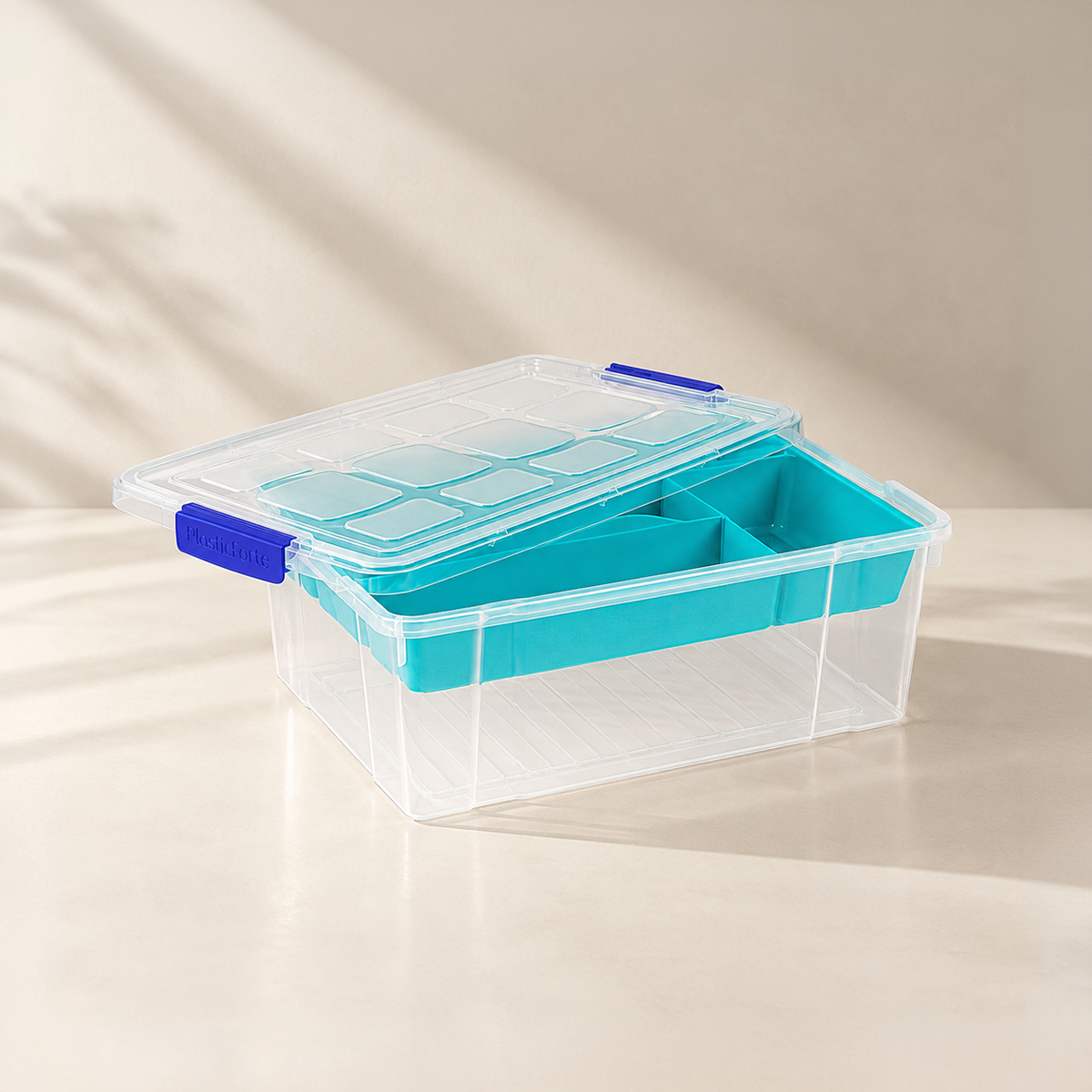 Caja multiusos de 9 litros con bandeja organizadora