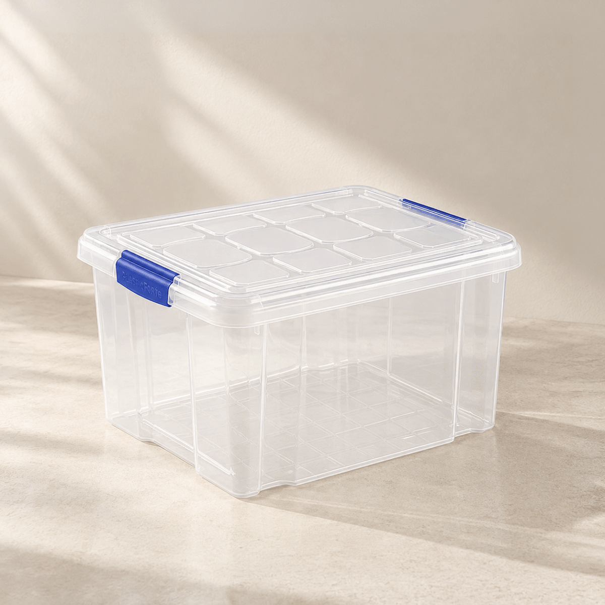 Caja Organizadora Plástica con Tapa – 16 Litros, Transparente, Apilable y Resistente Cajas de plástico Almacenaje caja - Sweet Home