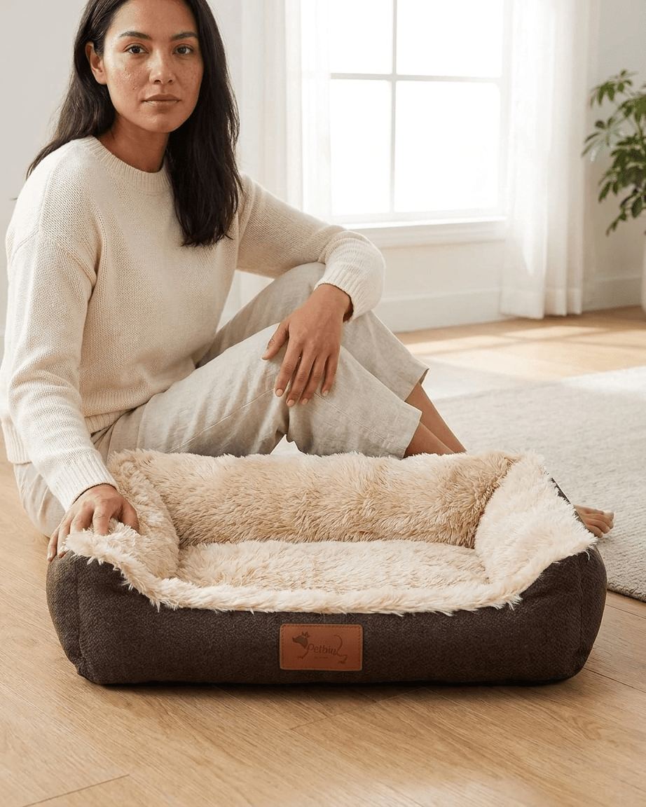 Cama Antiestrés de Felpa para Perros y Gatos | Suave y Lavable Cama de viaje - Sweet Home