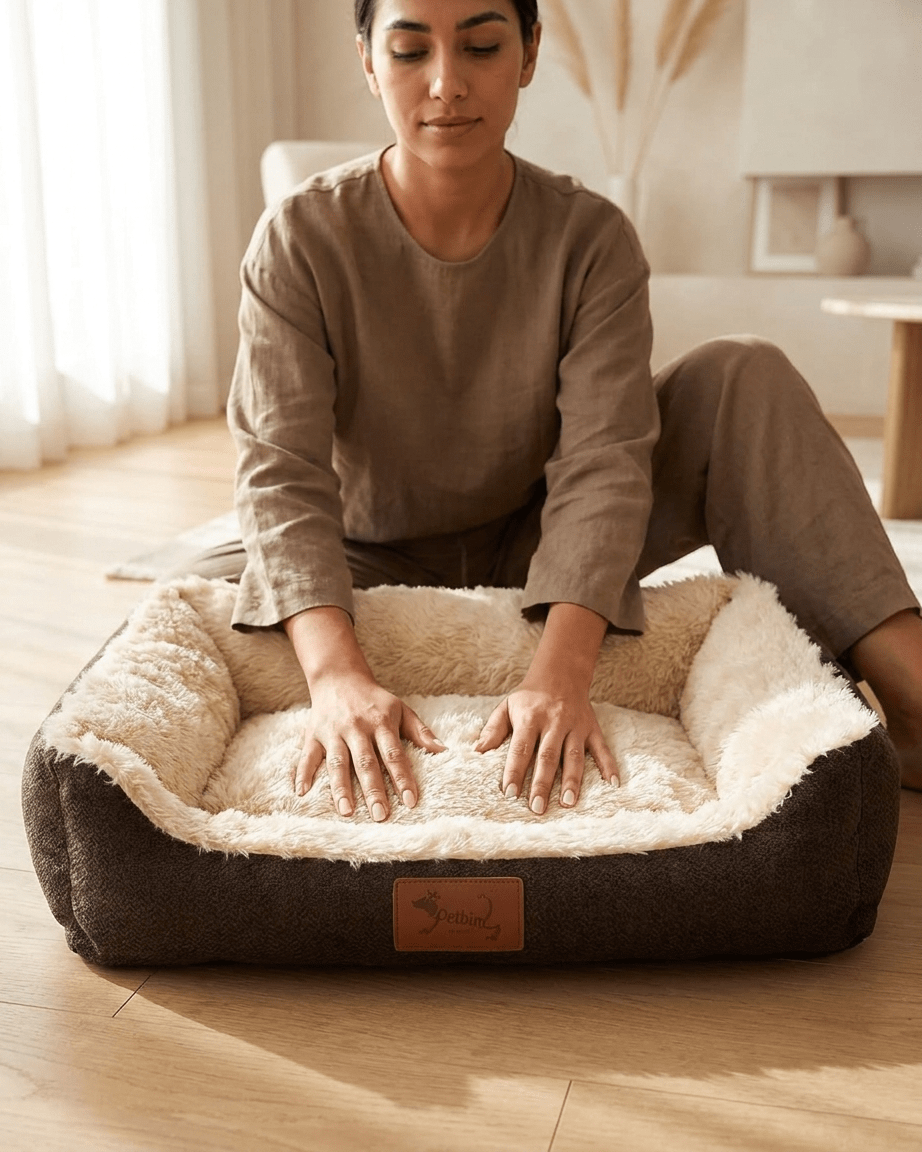 Cama Antiestrés de Felpa para Perros y Gatos | Suave y Lavable Cama de viaje - Sweet Home
