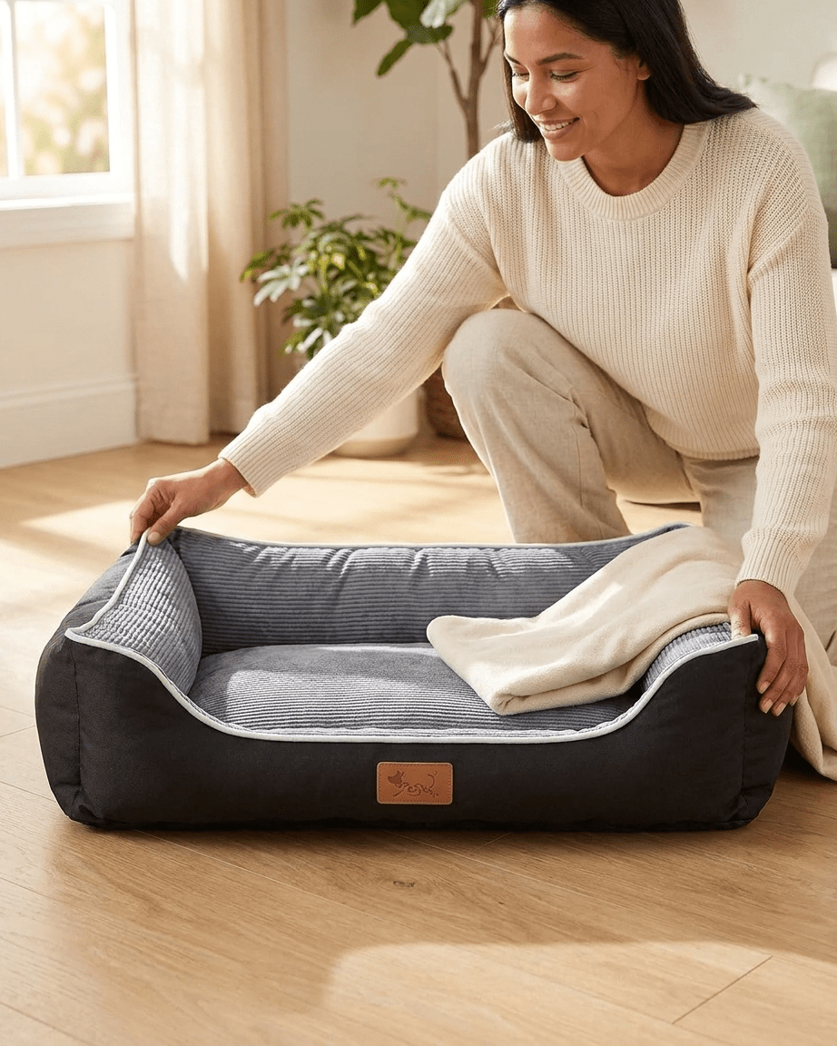 Cama Cuna para Perros Gris | Suave, Lavable y Cómoda Camas para mascotas Cama de viaje - Sweet Home
