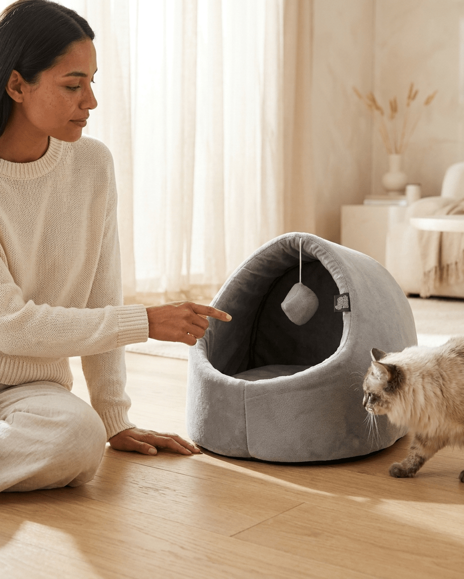 Casita de fieltro para gato con juguete Camas Accesorio para gatos - Sweet Home