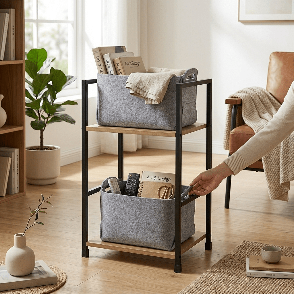 Cesta de Almacenamiento de Fieltro Plegable | Organizador Multiusos Gris Antracita - Sweet Home