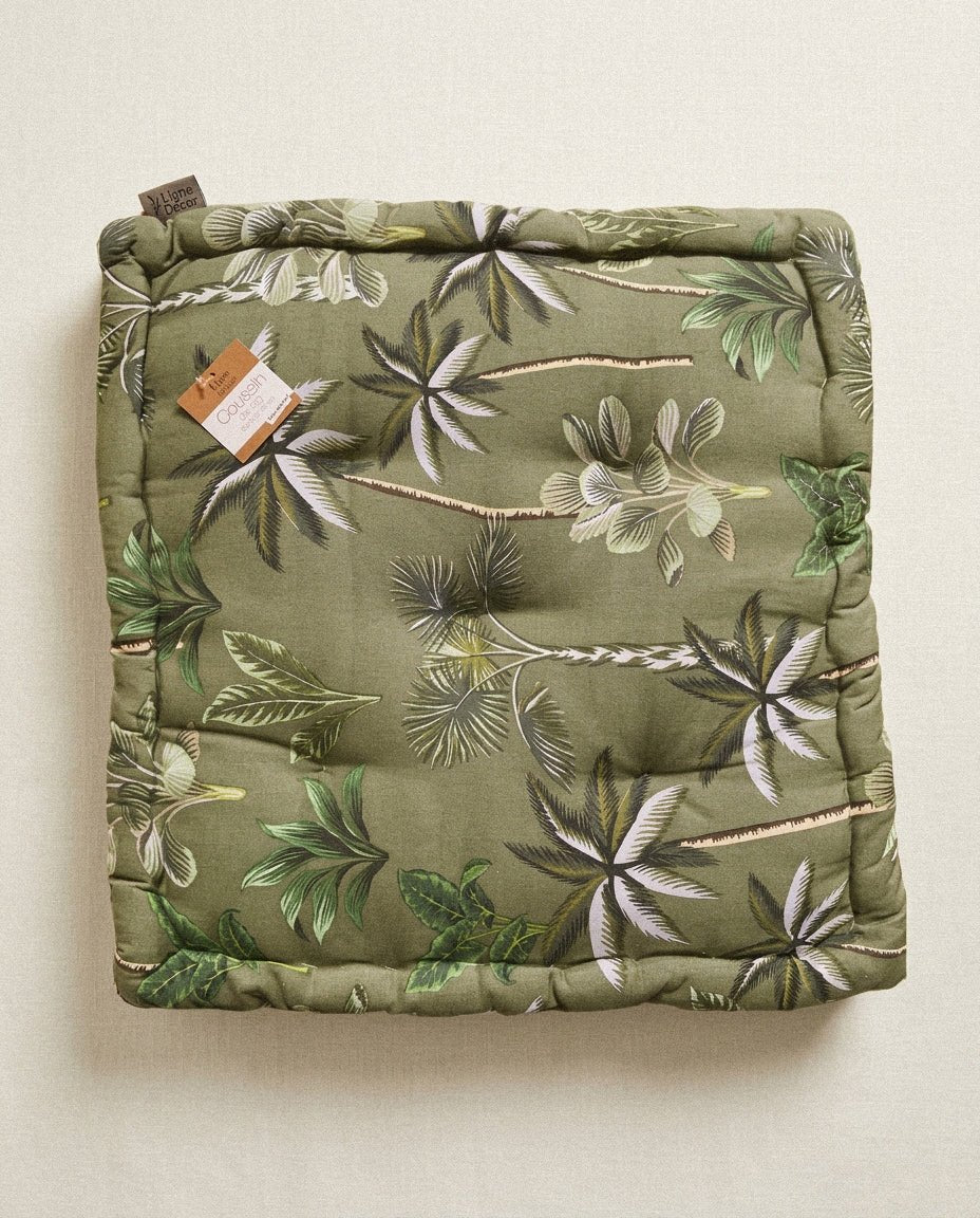 Cojín De Suelo Estampado Palmeras Verde 45cm Cojines Cojín - Sweet Home