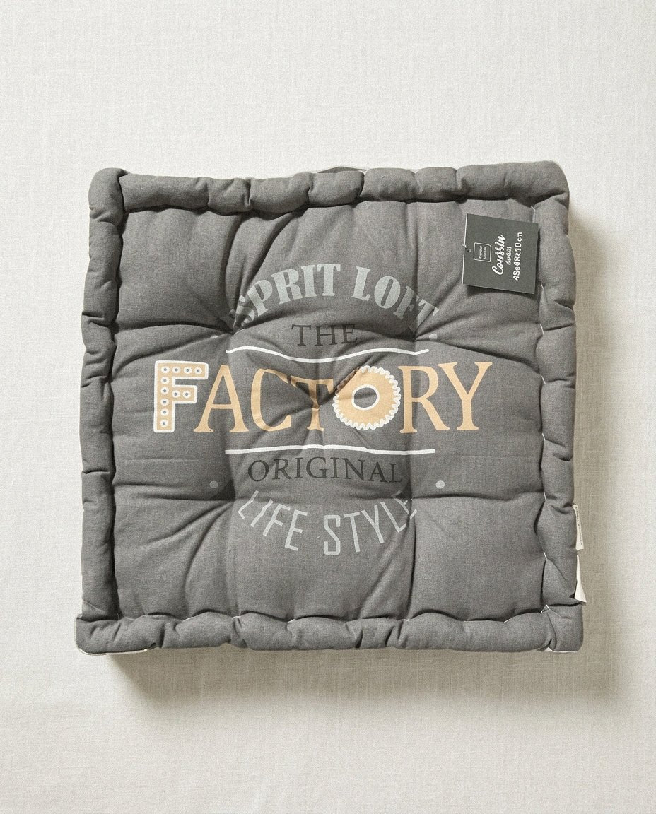 Cojín de Suelo Industrial 45cm - Estampado Factory Cojines Cojín - Sweet Home