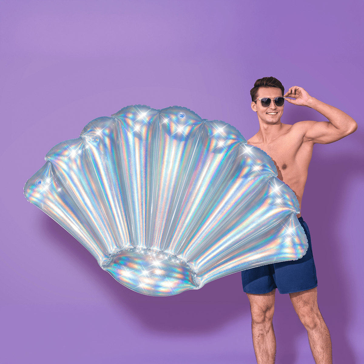 Colchoneta Hinchable Iridiscente Bestway | Efecto Brillo para Playa y Piscina - Sweet Home