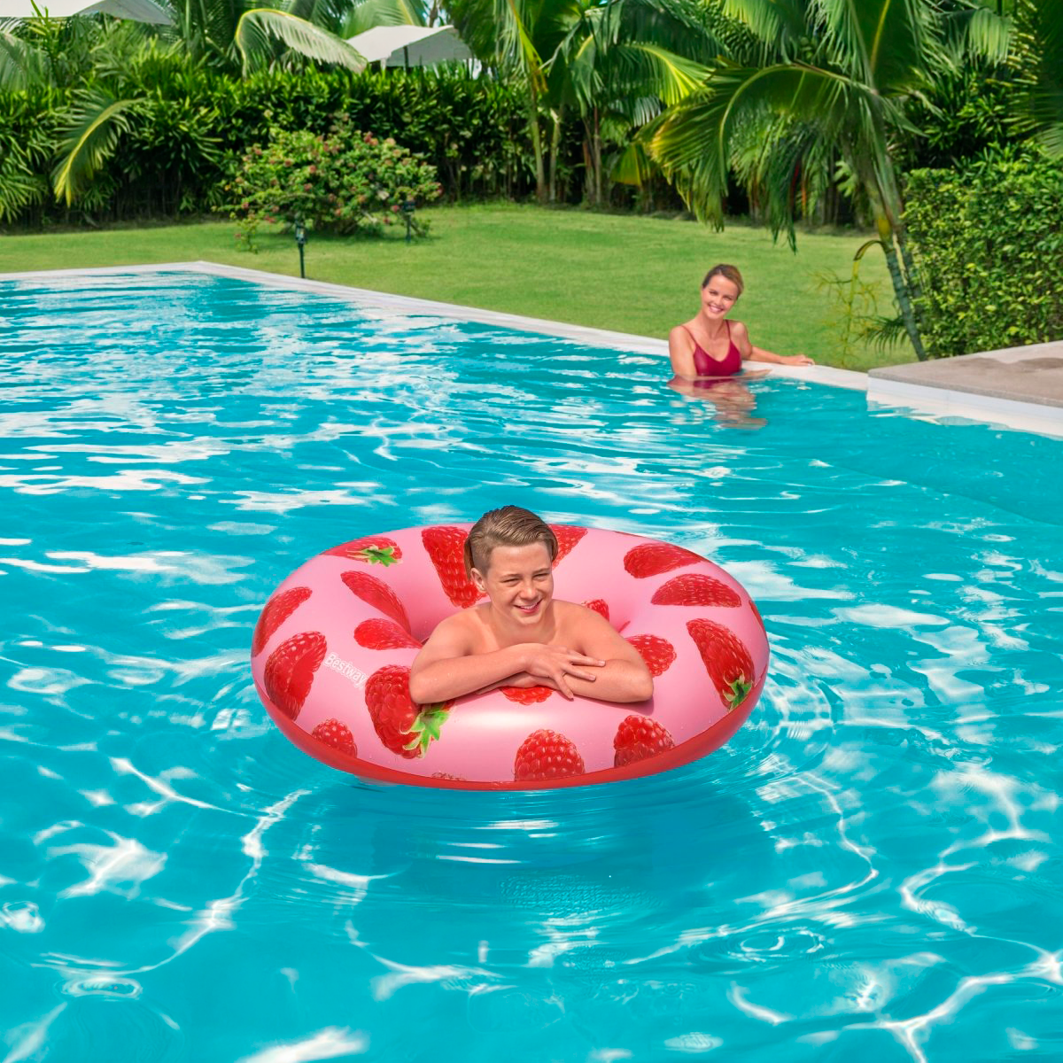 Flotador Inflable para Playa y Piscina con Aroma a Frambuesa - Sweet Home