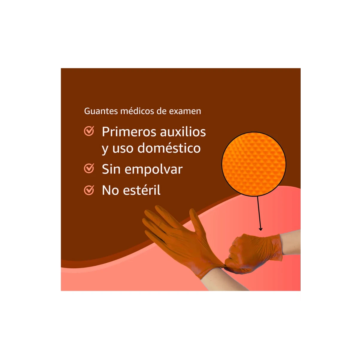 Guantes de nitrilo diamantado naranja sin polvo 50 uds | Tallas M, L y XL Guantes desechables ferreteria - Sweet Home