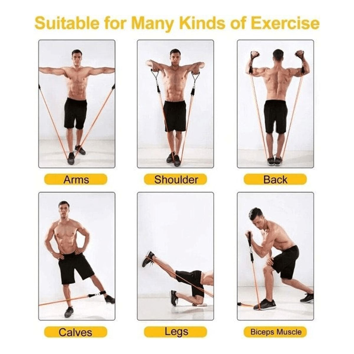 Kit 5 Bandas de Resistencia con Asas Fitness - Sweet Home