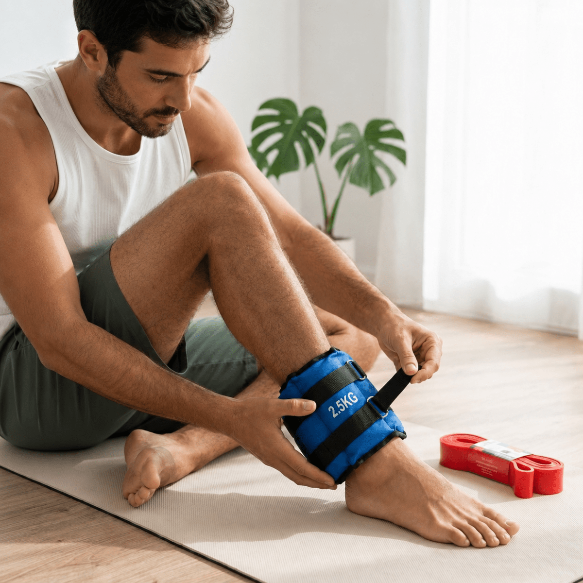 Kit de Entrenamiento Avanzado: Pesas Tobilleras 2.5kg + Set de Bandas Elásticas Bandas elásticas y cintas para ejercicios Crossfit - Sweet Home