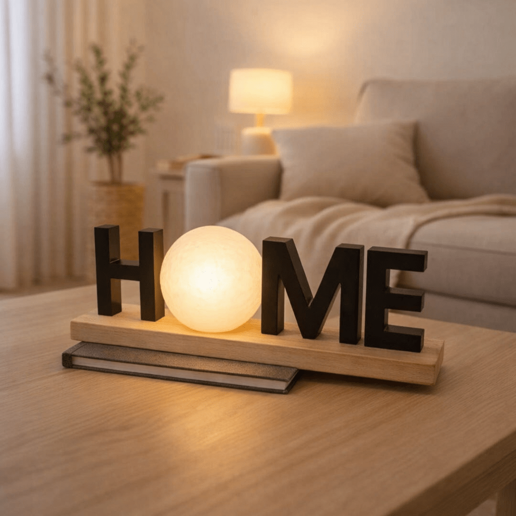 Letrero Luminoso "HOME" Decorativo de Sobremesa Negro - Sweet Home