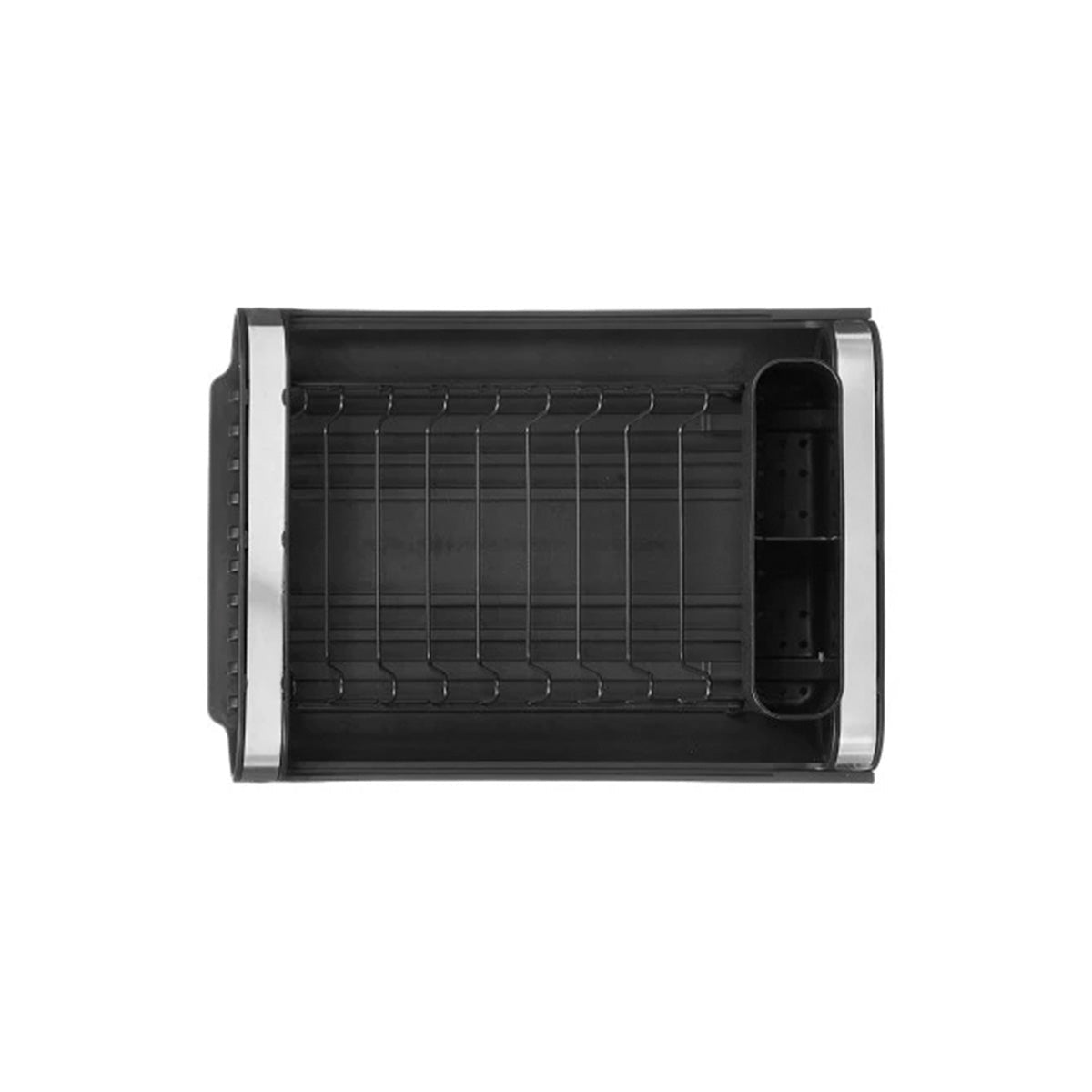 Mini escurridor de vajilla extensible con portacubiertos - negro / blanco Escurreplatos cocina - Sweet Home