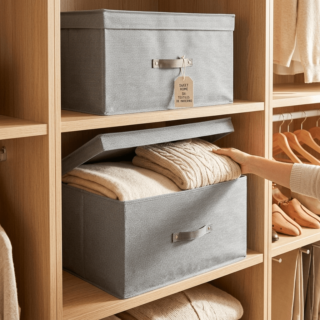Organizador Impermeable con Tapa y Asa 50x40x30cm - Ideal Armarios - Sweet Home