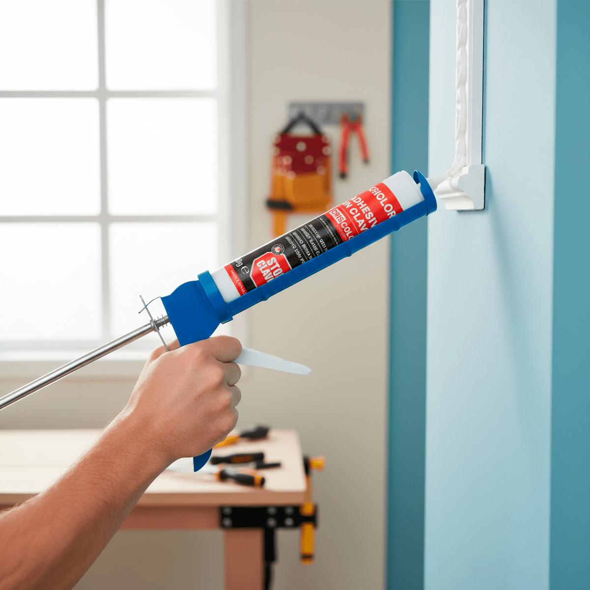 Pack Adhesivo de Montaje Sin Clavos (2x400g) + Pistola | Pegamento Extra Fuerte para Madera, Metal y Pared - Sweet Home