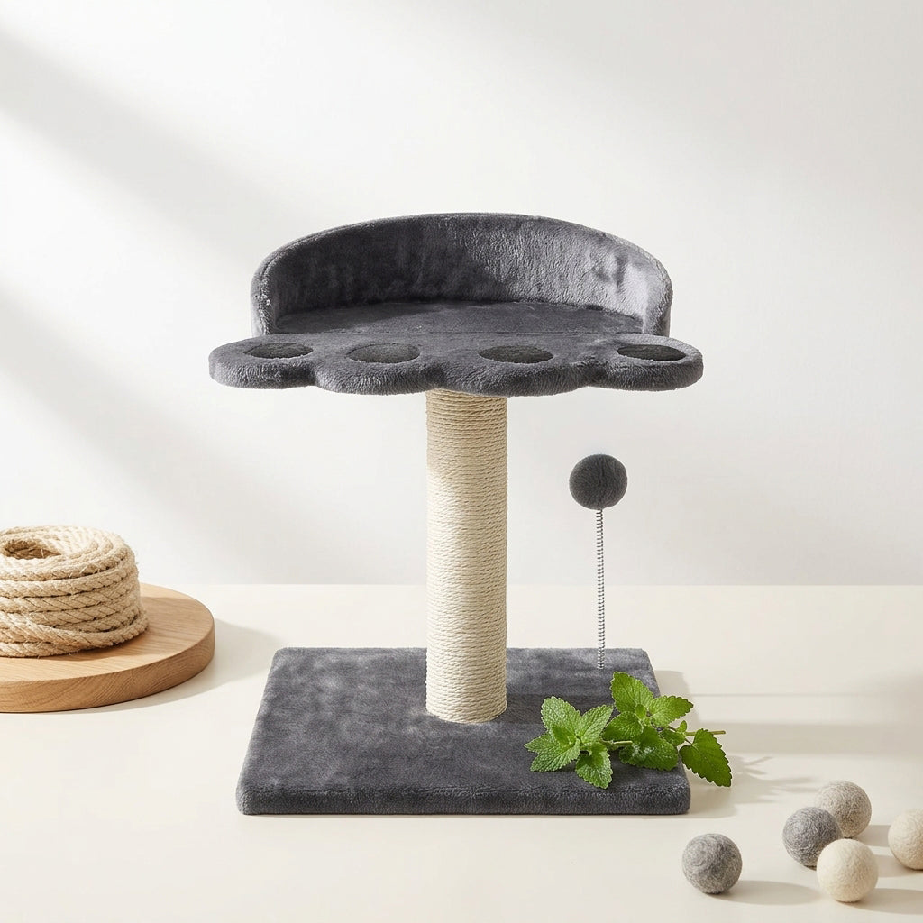Rascador para Gatos con Juguete | Árbol Interactivo para Jugar y Rascar