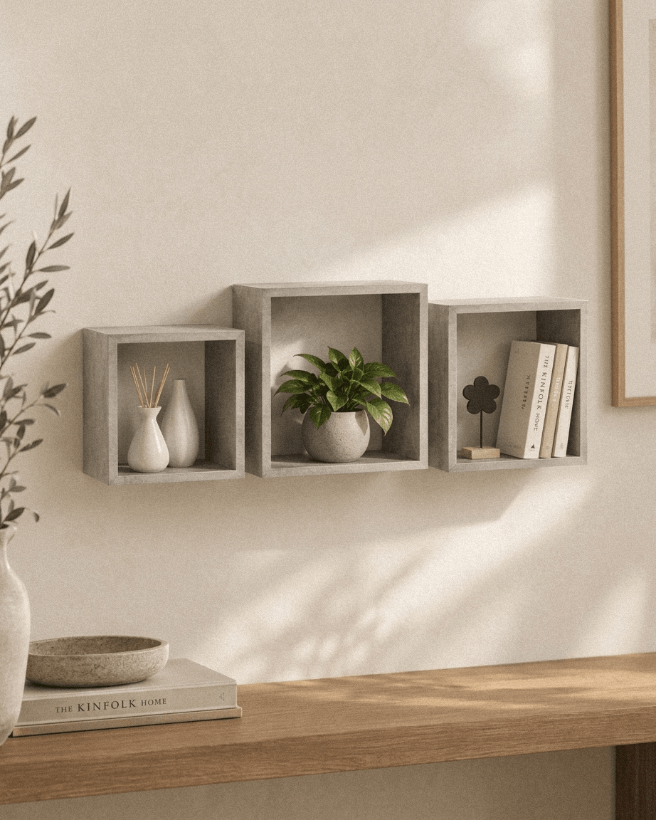Set de 3 estantes flotantes en roble y blanco Floating Wall Shelves & Ledges Estanteria - Sweet Home