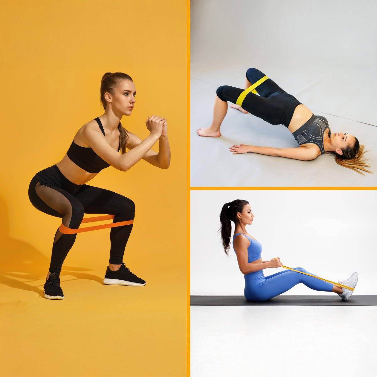 Set de 5 bandas elásticas de colores con diferentes niveles de resistencia para fitness - Sweet Home