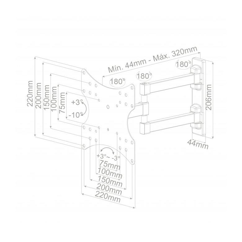 Soporte Tv Pared Giratorio Brazo Doble 23" - 42" - Sweet Home