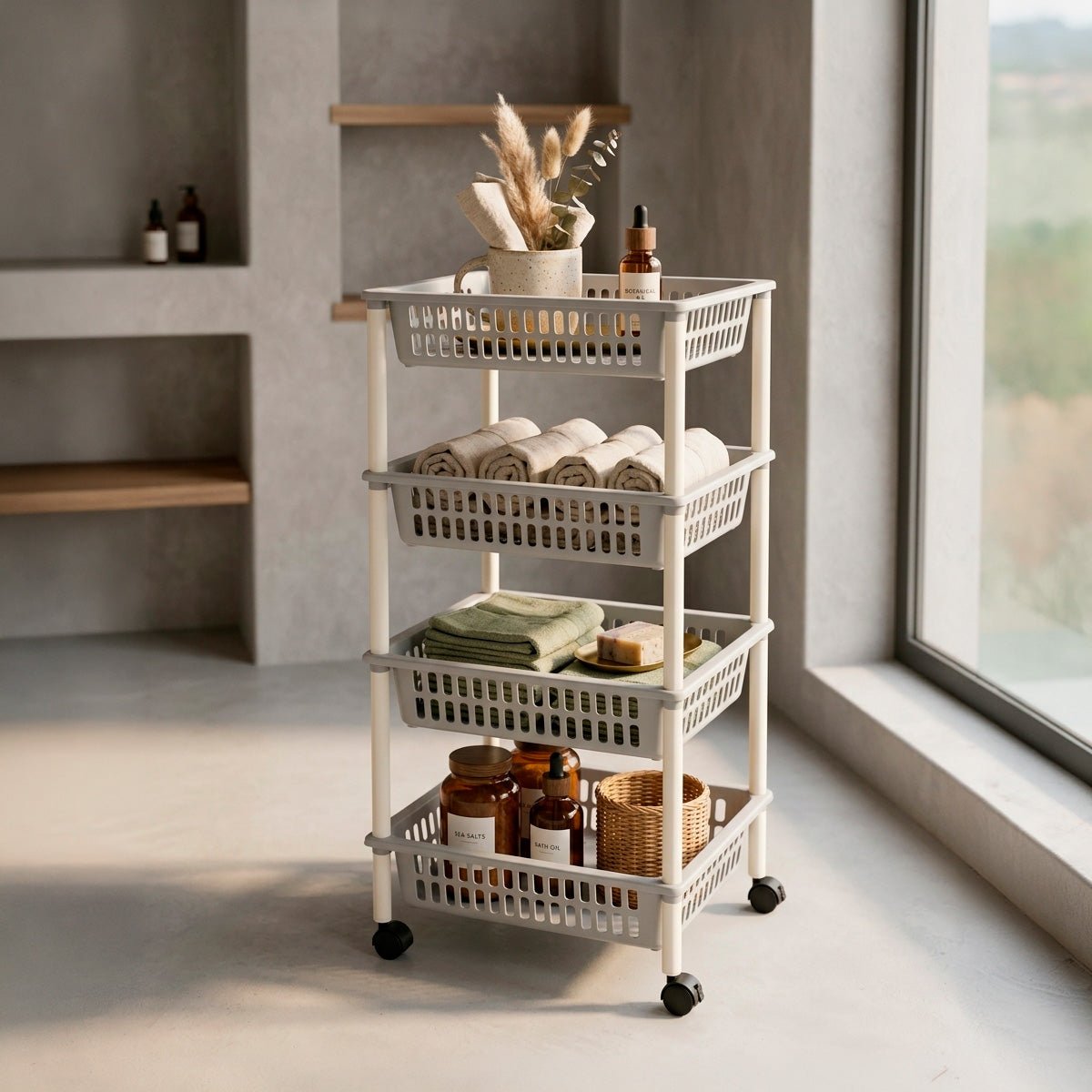 Verdulera de 4 Pisos Reforzada - Organizador Multiusos para Cocina Librerías y estanterías modulares cocina - Sweet Home