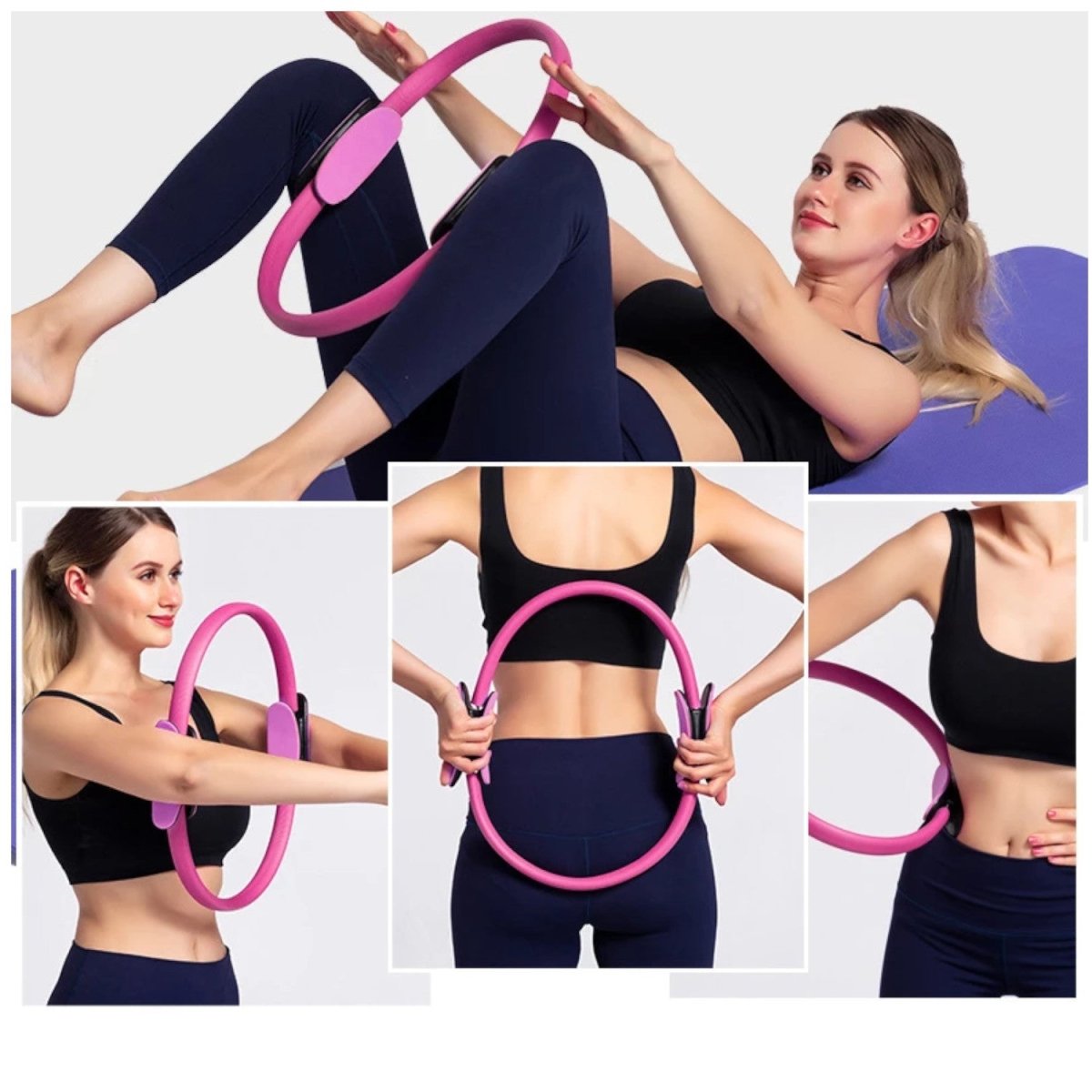 Aro de pilates negro de 40cm para ejercicios de resistencia y tonificación - Sweet Home