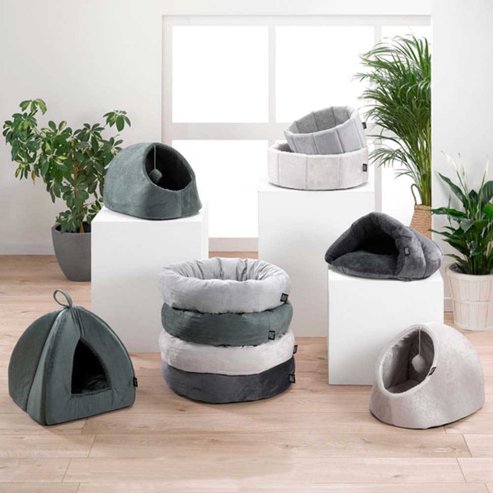 Caseta Para Gato + Juguete Gris Claro - Sweet Home