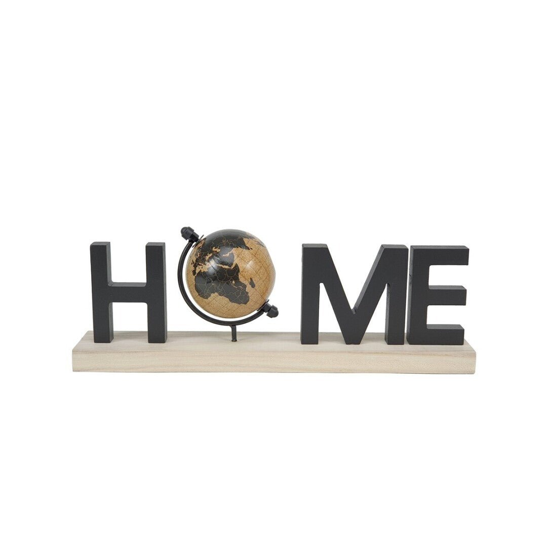 Palabra HOME Decoración sobremesa con Globo terráqueo - Sweet Home