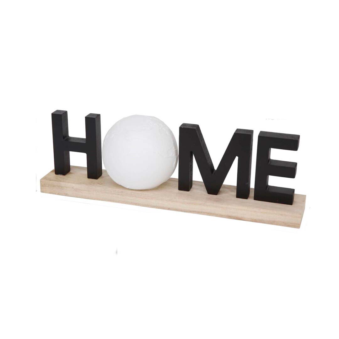 Palabra HOME Decoración sobremesa con Luna y luz - Sweet Home