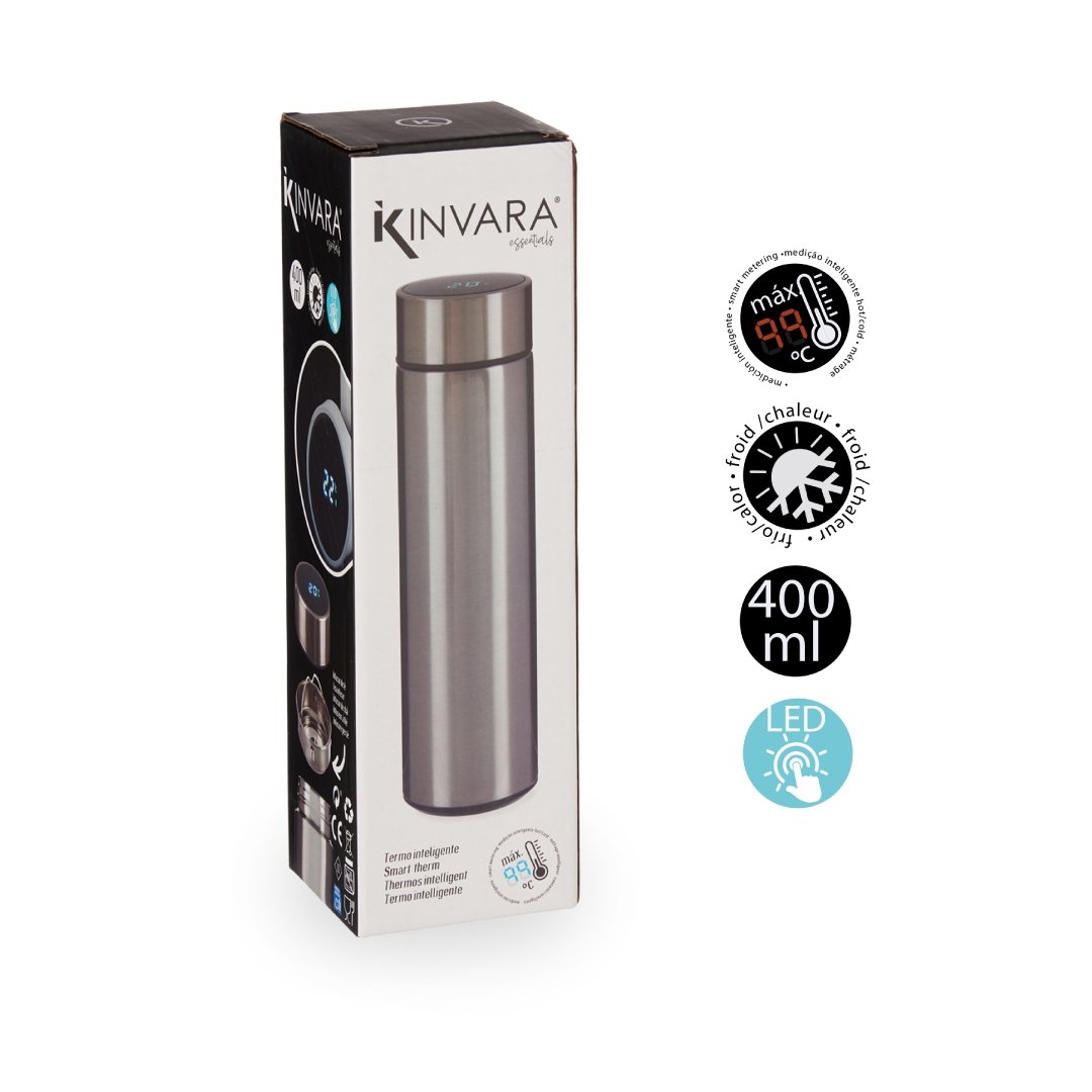 Termo inteligente 400ml Pantalla Led Acero Inox - Sweet Home