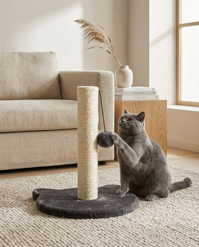 Rascador para gatos con pelota y base