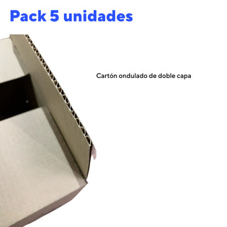 Pack 5 Cajas Cartón 40x30x25 cm | Doble Capa Ultra Resistentes | Mudanzas y Envíos