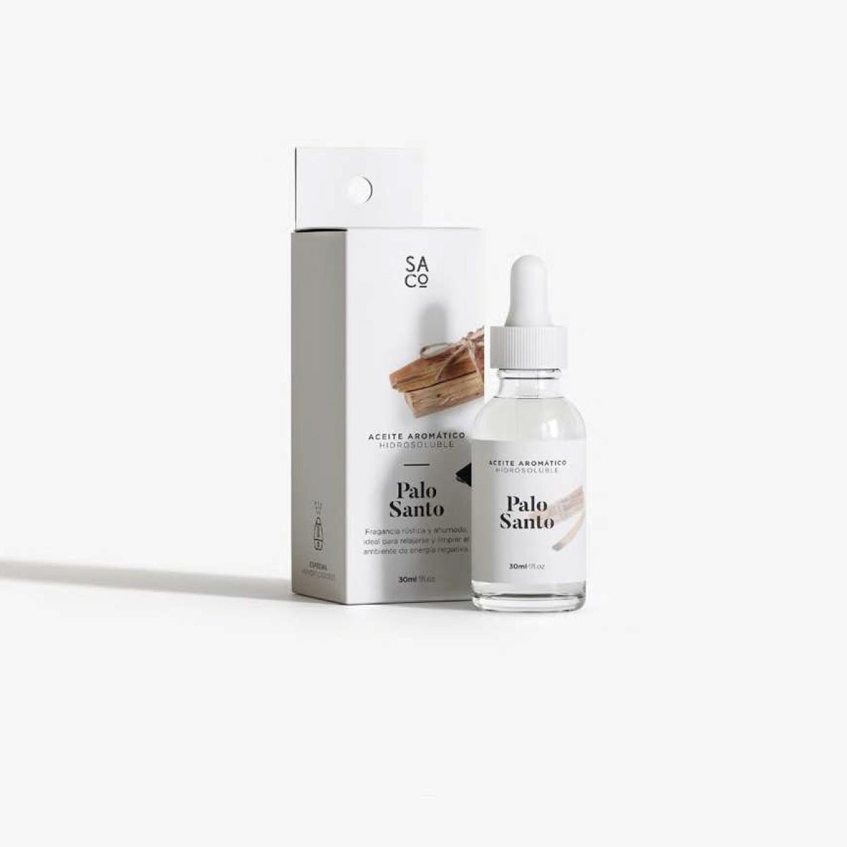 Frasco con gotero y caja de aceite aromático hidrosoluble Peonía y Roble de 30ml para difusor de aromas Sweet Home