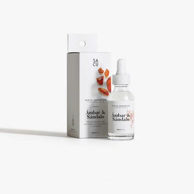 Frasco con gotero y caja de aceite aromático hidrosoluble Peonía y Roble de 30ml para difusor de aromas Sweet Home