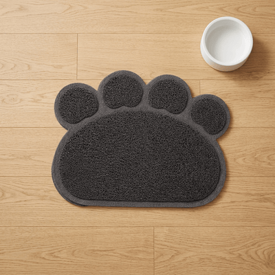 Alfombrilla Huella para Mascotas Gris 30x40 cm alfombra para comederos Gatos - Sweet Home