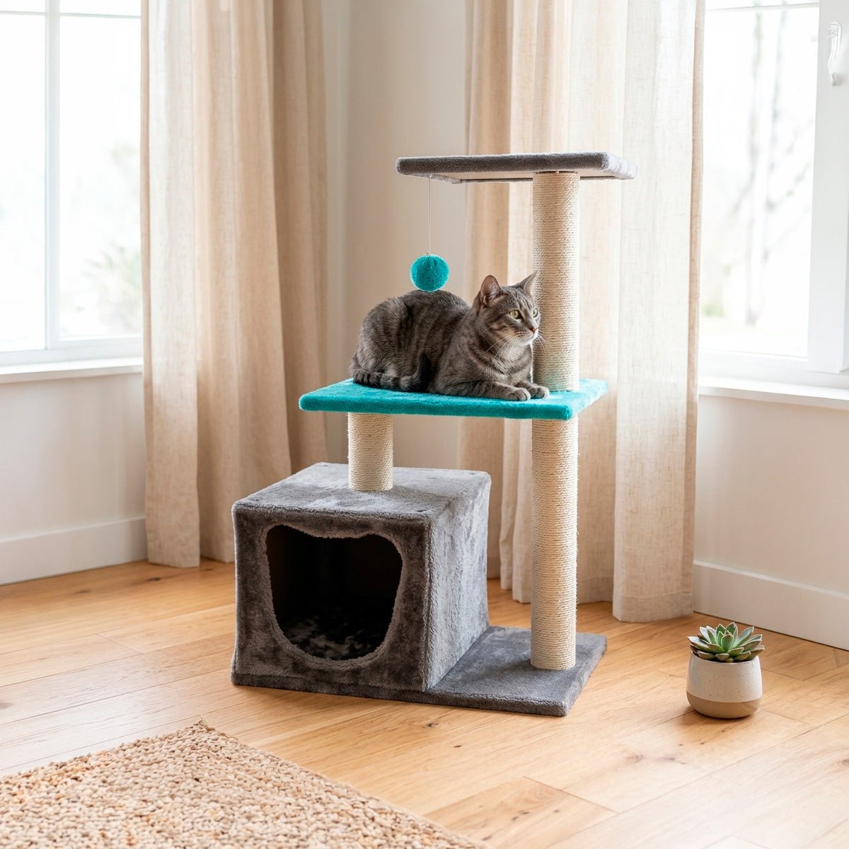 Árbol Rascador para Gatos con Casa | Juego, Descanso y Cuidado de Uñas Rascador para gatos arbol gato - Sweet Home
