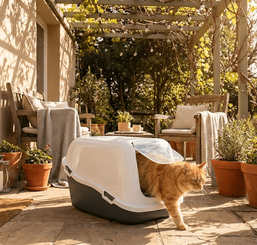 Arenero Cubierto para Gatos (57cm) - Diseño Moderno y Fácil Limpieza - Sweet Home