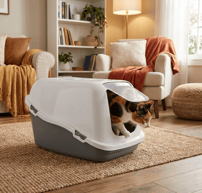 Arenero Cubierto para Gatos (57cm) - Diseño Moderno y Fácil Limpieza - Sweet Home