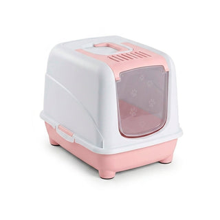 Arenero para Gatos Cubierto 50x40cm - Plástico Reciclado y Libre de BPA con Pala Incluida - Sweet Home