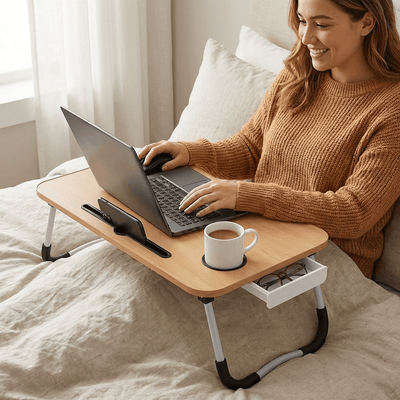 Bandeja para Portátil de Madera y Metal – Escritorio Ergonómico - Sweet Home