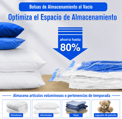 Bolsa de compresión al vacío con cremallera | Pack 3, 6 o 10 unidades Bolsas para almacenaje bolsas al vacío extragrandes - Sweet Home