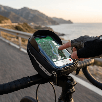 Bolsa de Cuadro para Bicicleta Impermeable con Soporte Táctil para Móvil 19cm bolsas para bicicletas Protector - Sweet Home