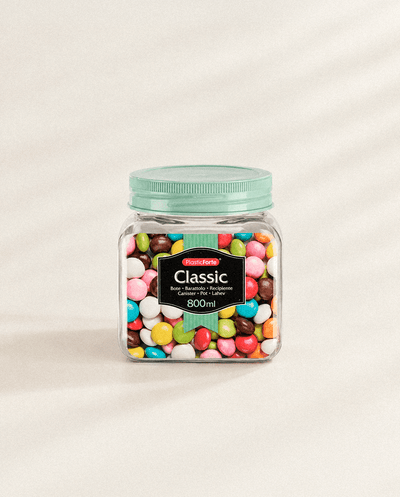 Bote Classic Cuadrado 800ml de PET - PlasticForte Botes de galletas bote - Sweet Home