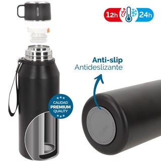 Botella Térmica 1.2L Antifugas: Hidratación Extrema con Asa y Dosificador - Sweet Home