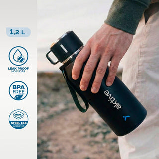 Botella Térmica 1.2L Antifugas: Hidratación Extrema con Asa y Dosificador - Sweet Home