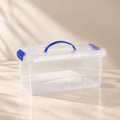 Caja Almacenaje 10 Litros con Tapa, Asa y Apilable Cajas de plástico almacenaje Caja con Tapa - Sweet Home